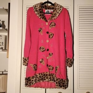 Like new! Vintage Storybook Knits cozy glamour leopard sweater